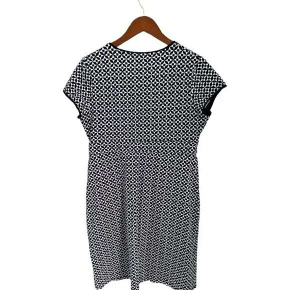 BODEN Dress Geometric Print All-Over Blue White Cotton Size 10P - Picture 6 of 9